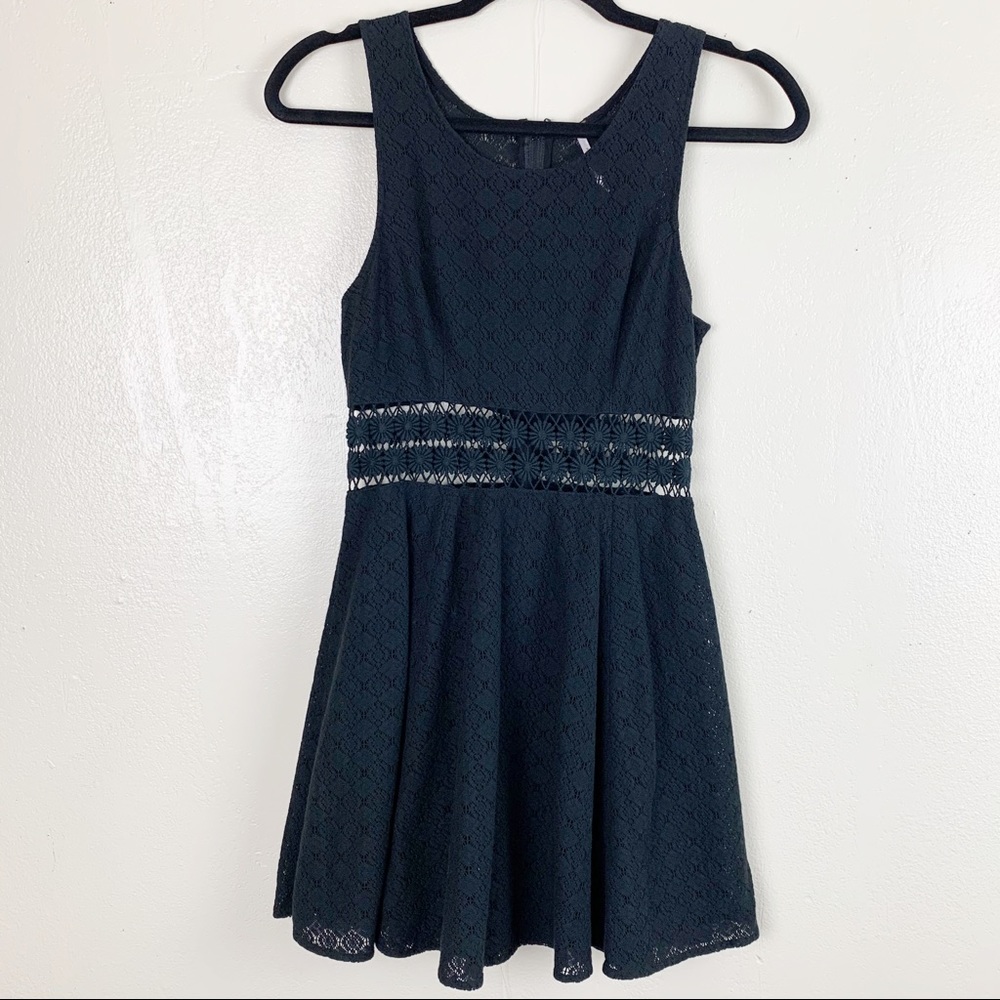 Free people daisy waist mini black dress